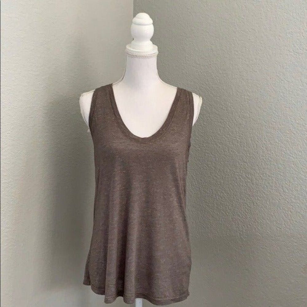 Michael Stars Heathered Brown Flowy Tank Top Size OS